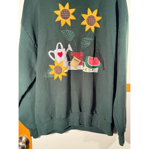 Vintage Jerzees Sunflower Outdoor Gardening Summer Sweater XL‎ USA - Picture 3 of 8